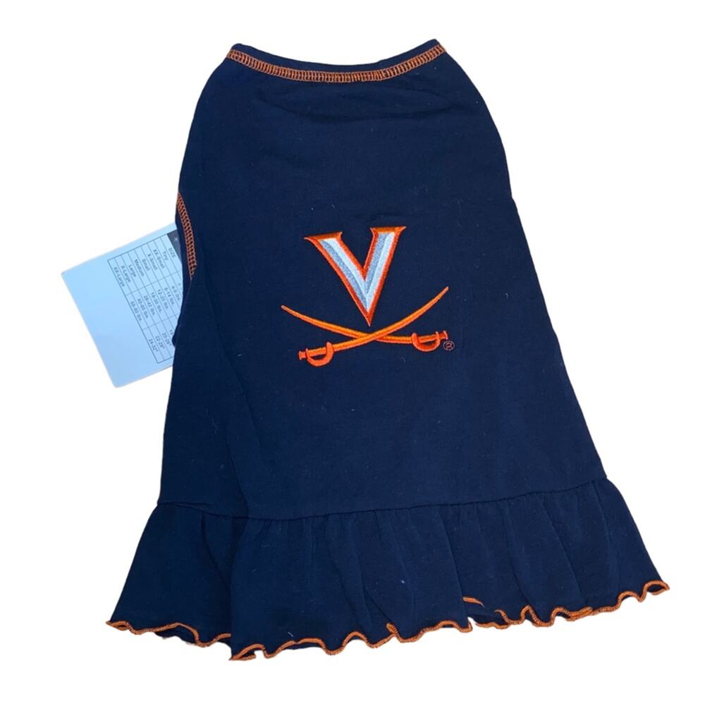 NWT Virginia Cavaliers Dog Dress Large All Star Dogs NCAA Pet Outfit Ruffle Hem